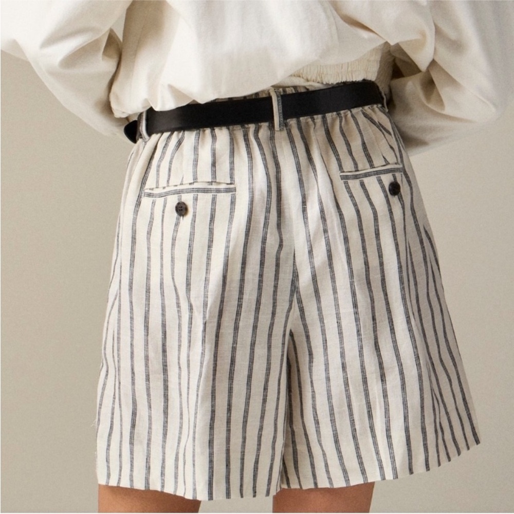 🩶 {PRICE FIRM} J. Crew 6” Harbor Short in Striped Linen - Picture 3 of 8